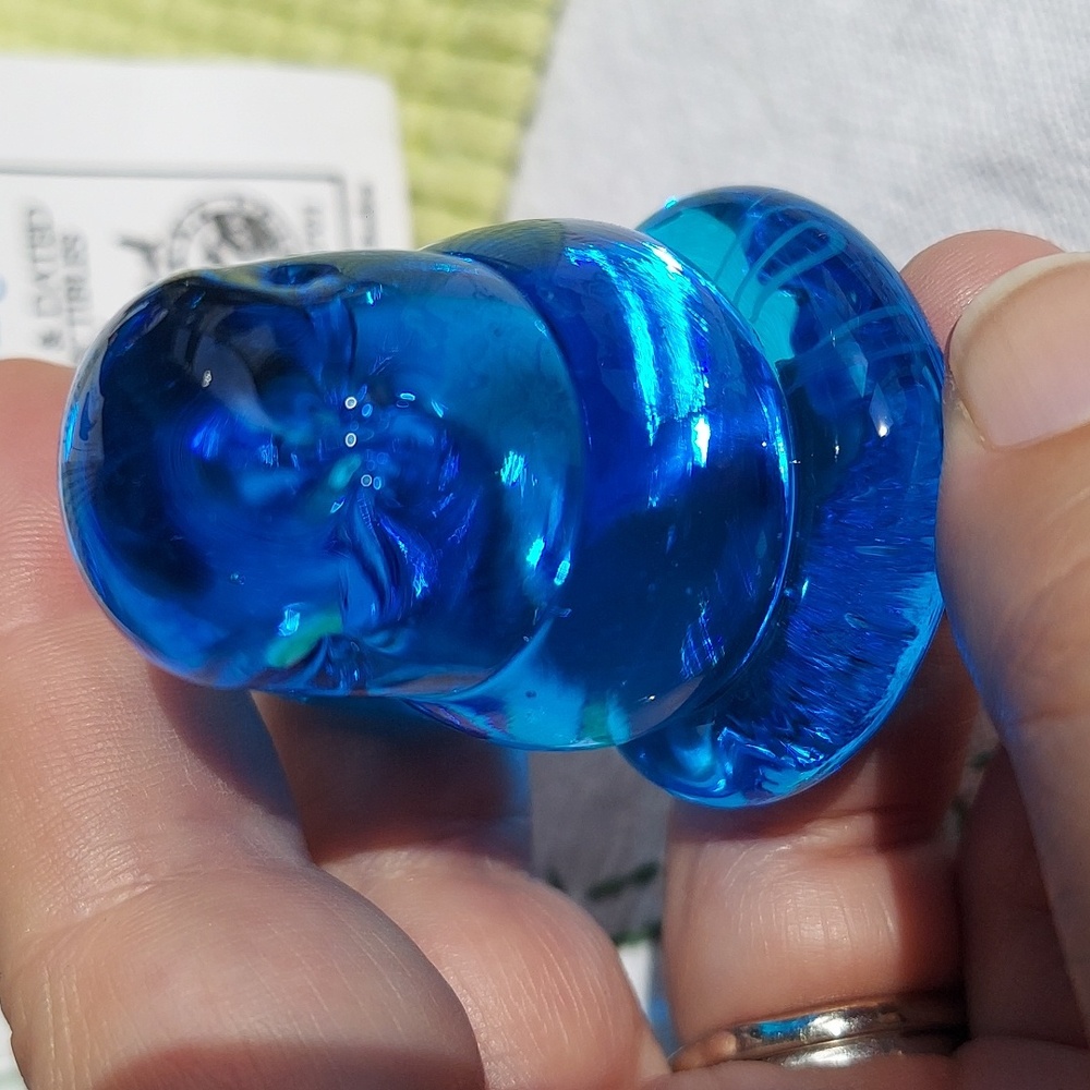 *SOLD* 2 Signed Leo Ward Bluebird of Happiness Blue Crystal Glass 1993-94 Papers - Picture 4 of 16